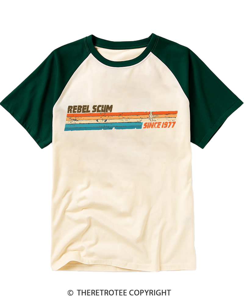 TheRetroTee Rebel Scum Leftist 1977 Raglan Baseball T-Shirt