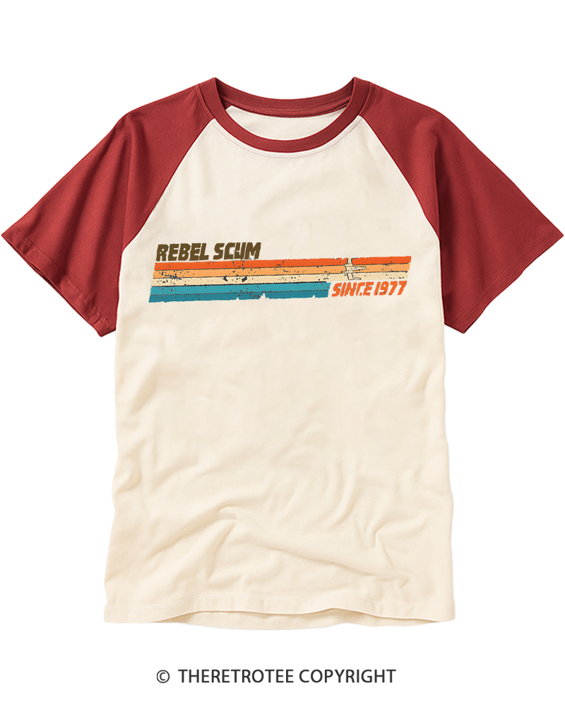 TheRetroTee Rebel Scum Leftist 1977 Raglan Baseball T-Shirt