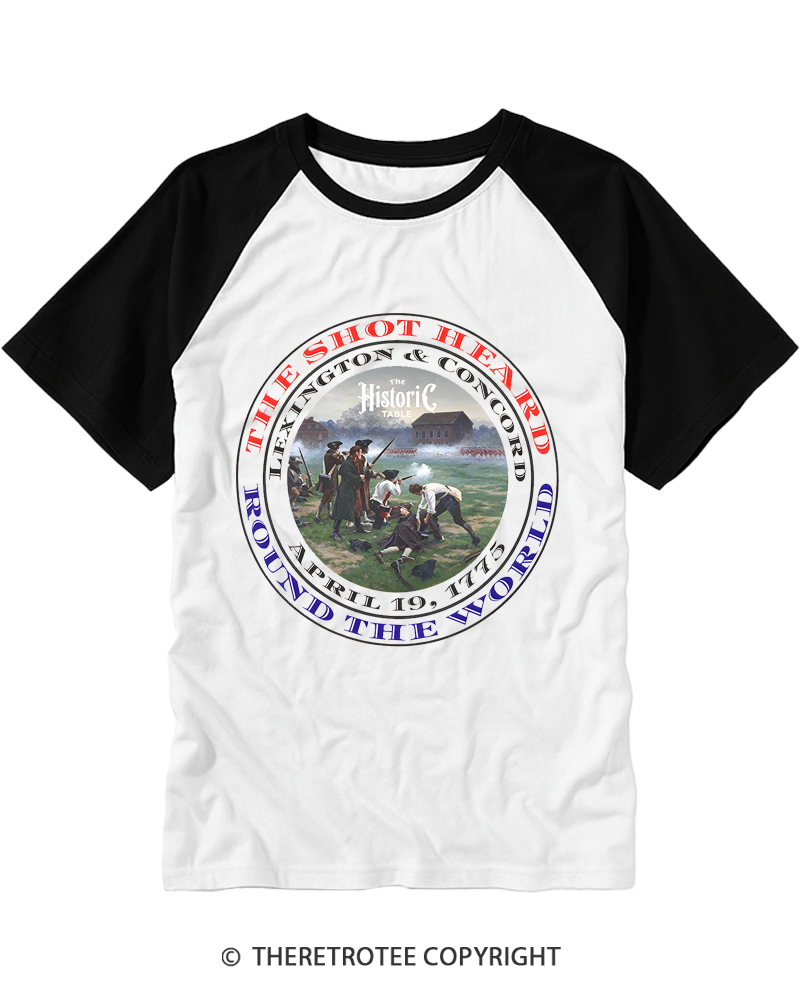 TheRetroTee Revolutionary War 1775 Raglan Baseball T-Shirt