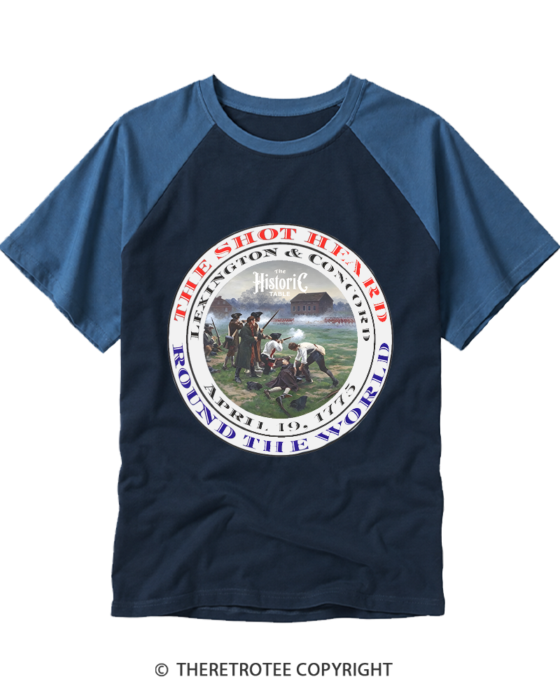 TheRetroTee Revolutionary War 1775 Raglan Baseball T-Shirt