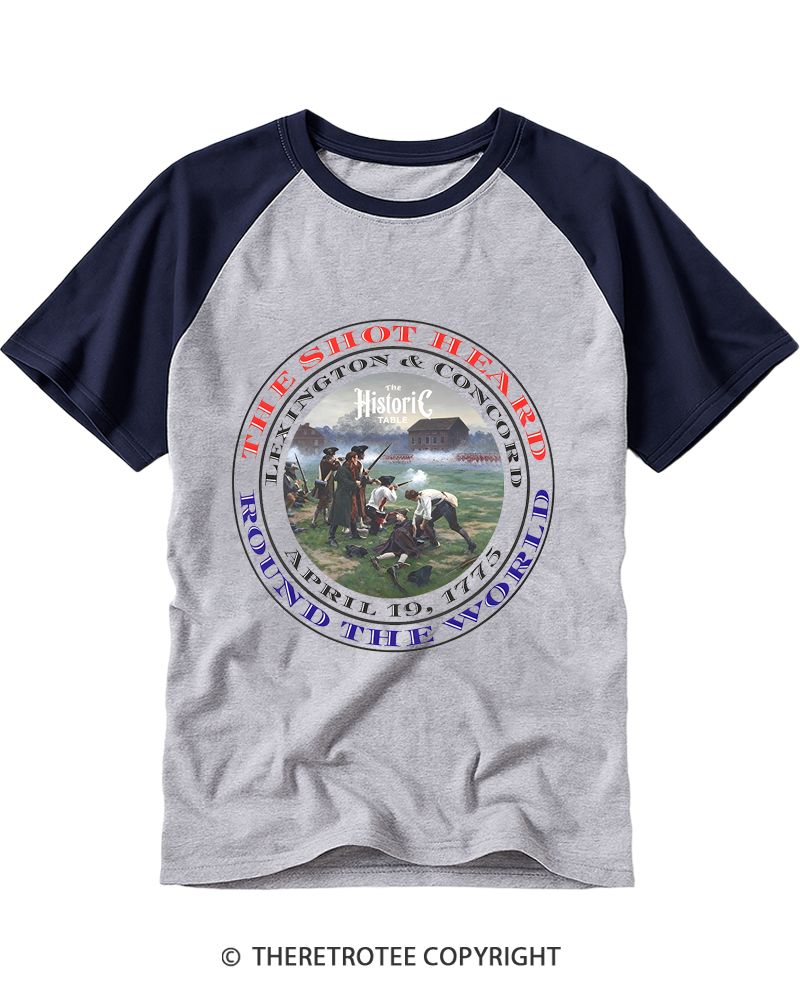 TheRetroTee Revolutionary War 1775 Raglan Baseball T-Shirt