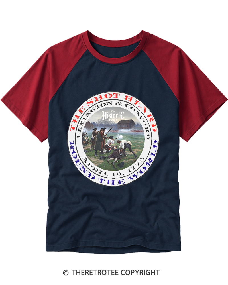 TheRetroTee Revolutionary War 1775 Raglan Baseball T-Shirt