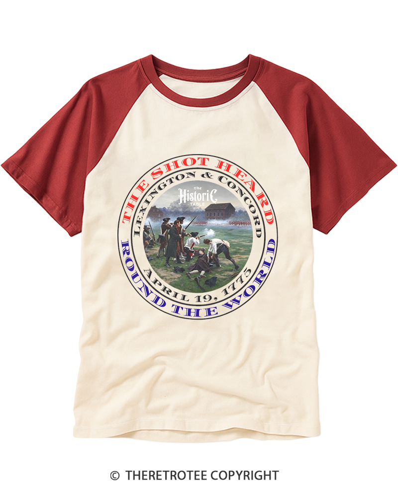 TheRetroTee Revolutionary War 1775 Raglan Baseball T-Shirt