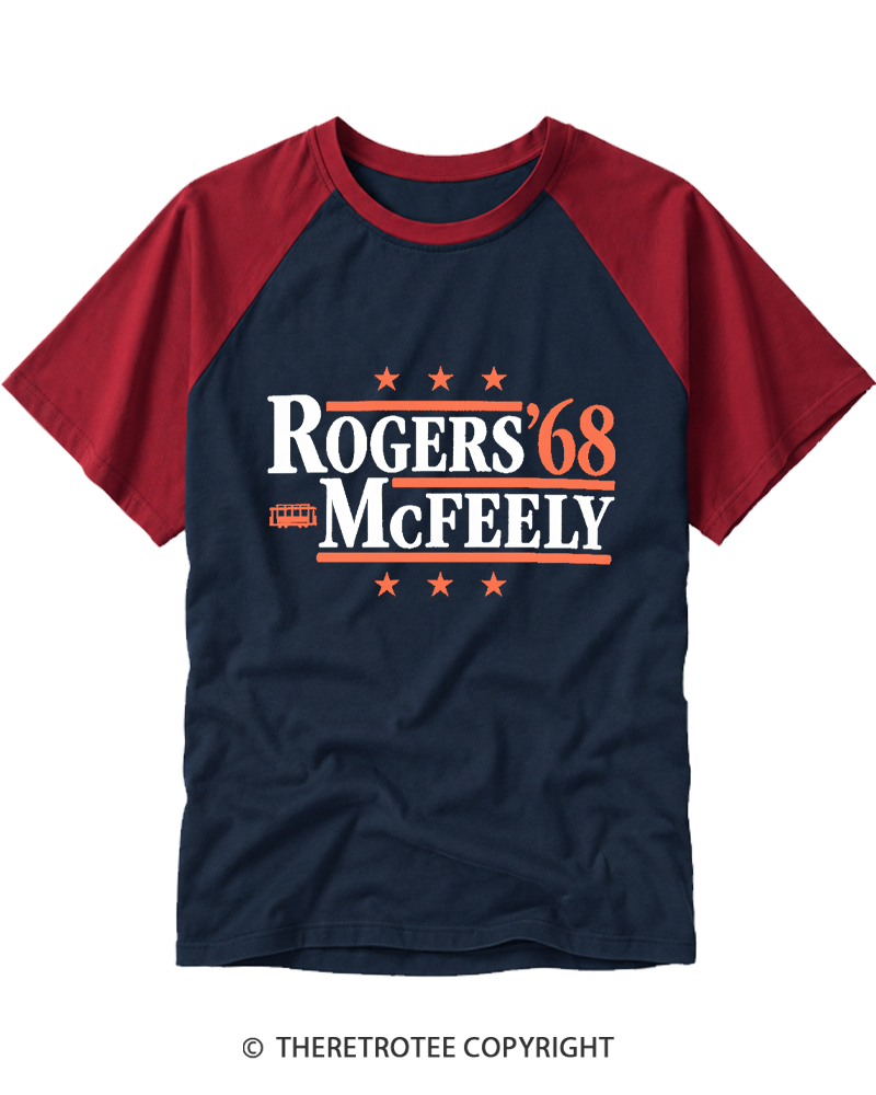 TheRetroTee Rogers McFeely '68 1960s Raglan Baseball T-Shirt
