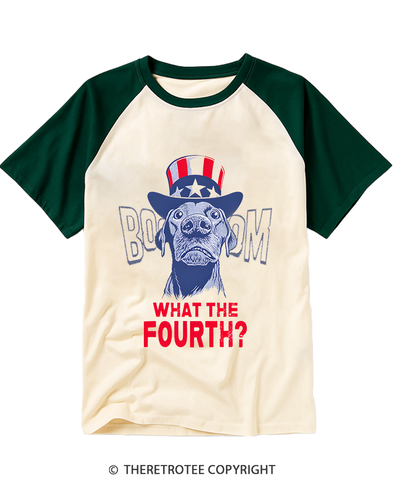 TheRetroTee What the Fourth Raglan Baseball T-Shirt