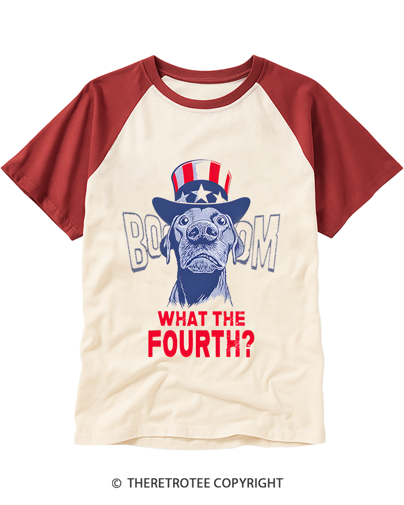 TheRetroTee What the Fourth Raglan Baseball T-Shirt