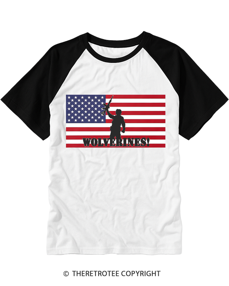 TheRetroTee Wolverines 1984 Raglan Baseball T-Shirt