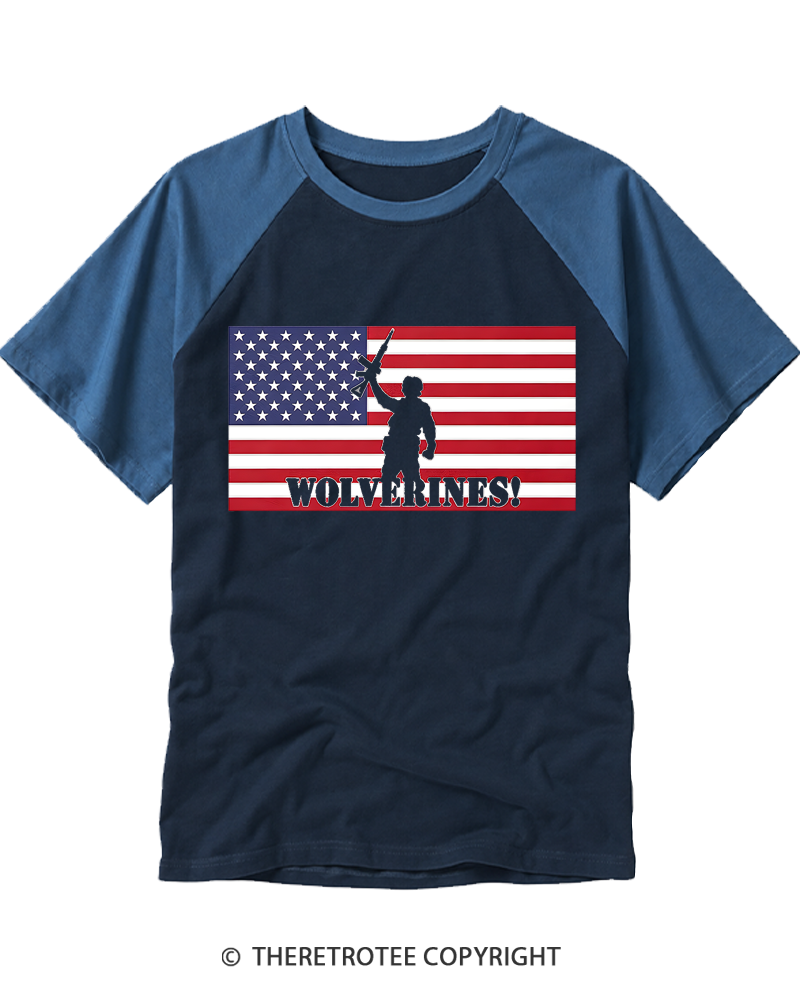 TheRetroTee Wolverines 1984 Raglan Baseball T-Shirt