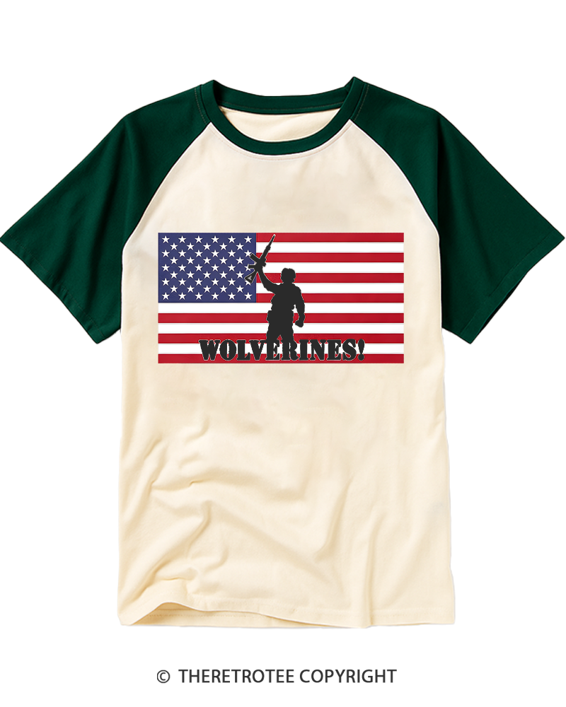TheRetroTee Wolverines 1984 Raglan Baseball T-Shirt