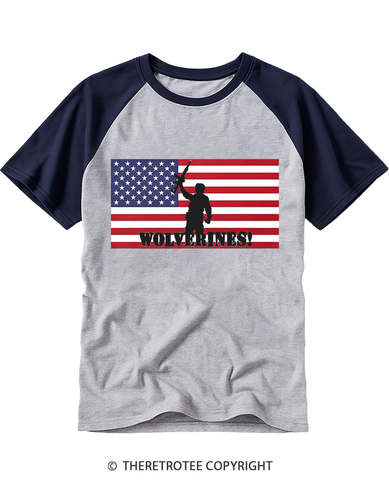 TheRetroTee Wolverines 1984 Raglan Baseball T-Shirt