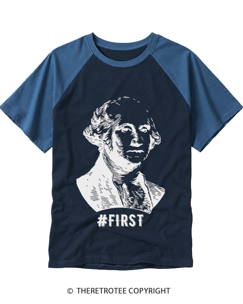 TheRetroTee Youth First 1776 Raglan Baseball T-Shirt