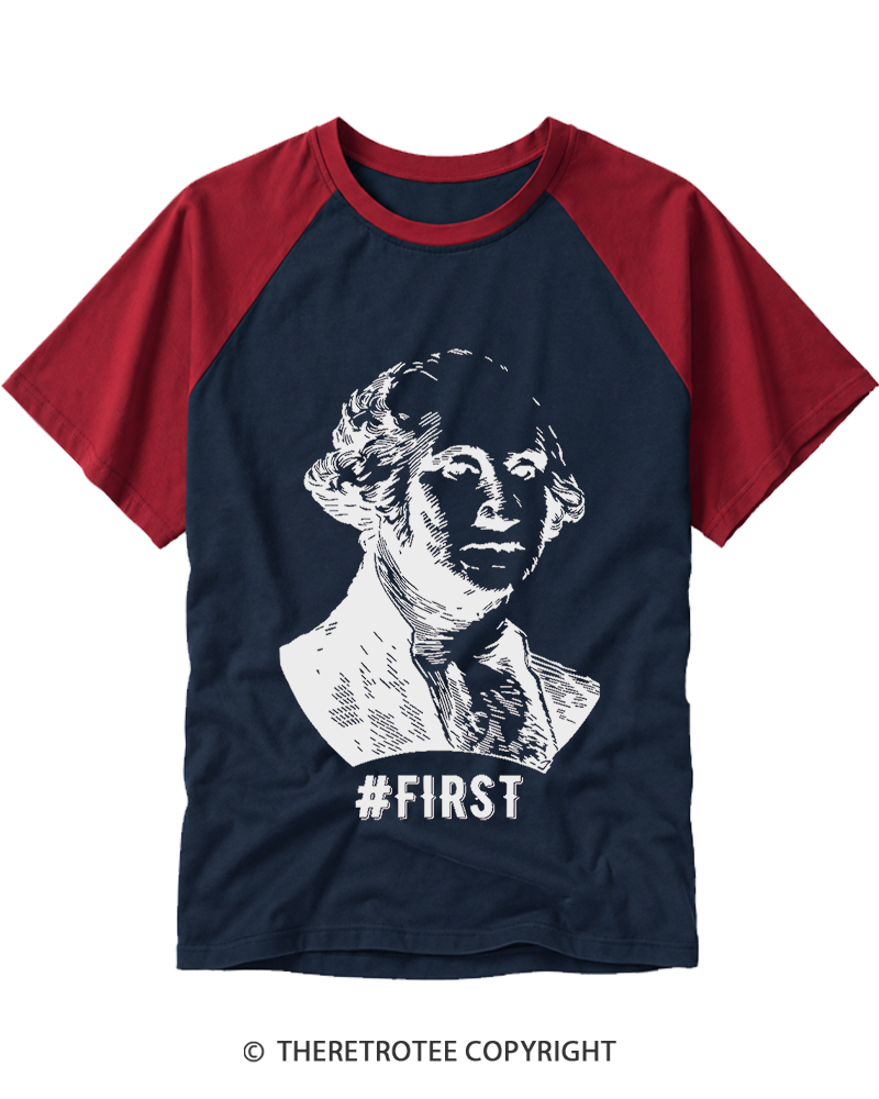 TheRetroTee Youth First 1776 Raglan Baseball T-Shirt