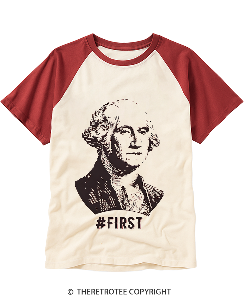 TheRetroTee Youth First 1776 Raglan Baseball T-Shirt