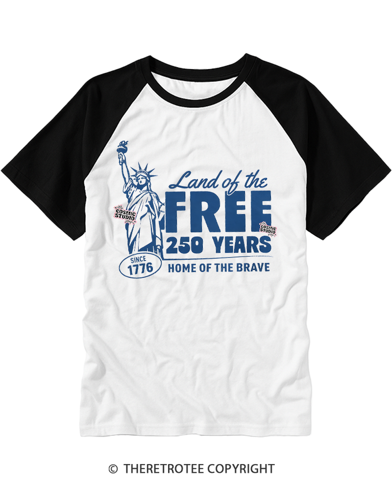 TheRetroTee Retro Patriotic 1776 Raglan Baseball T-Shirt