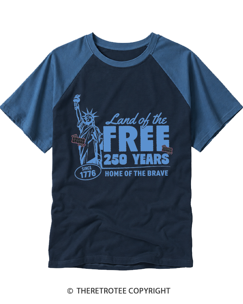 TheRetroTee Retro Patriotic 1776 Raglan Baseball T-Shirt