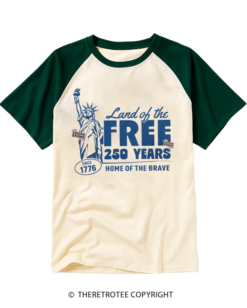 TheRetroTee Retro Patriotic 1776 Raglan Baseball T-Shirt