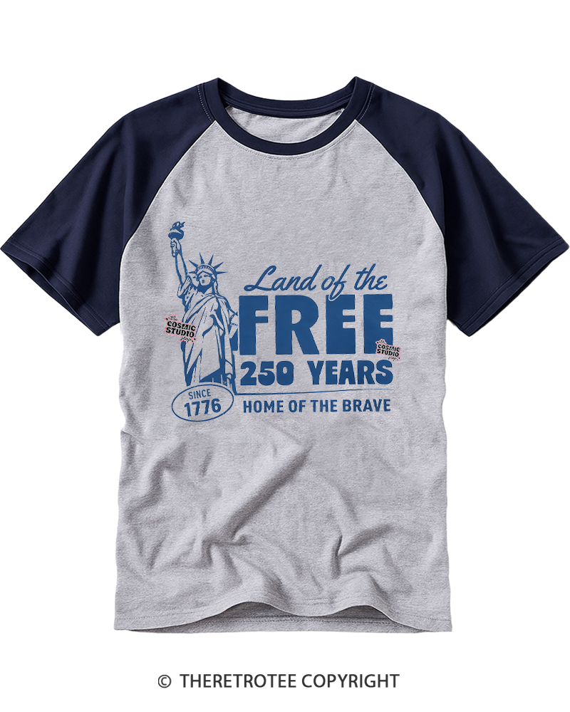 TheRetroTee Retro Patriotic 1776 Raglan Baseball T-Shirt