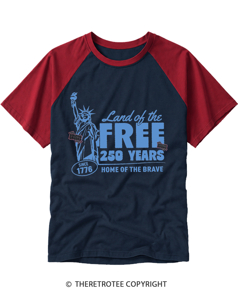 TheRetroTee Retro Patriotic 1776 Raglan Baseball T-Shirt