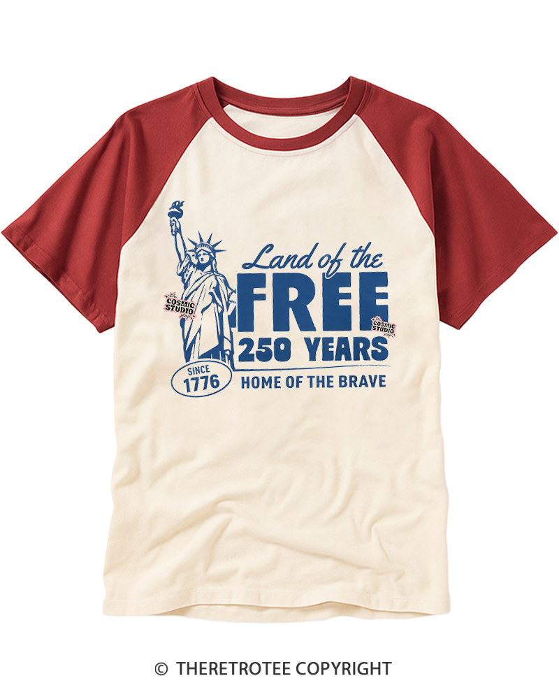 TheRetroTee Retro Patriotic 1776 Raglan Baseball T-Shirt
