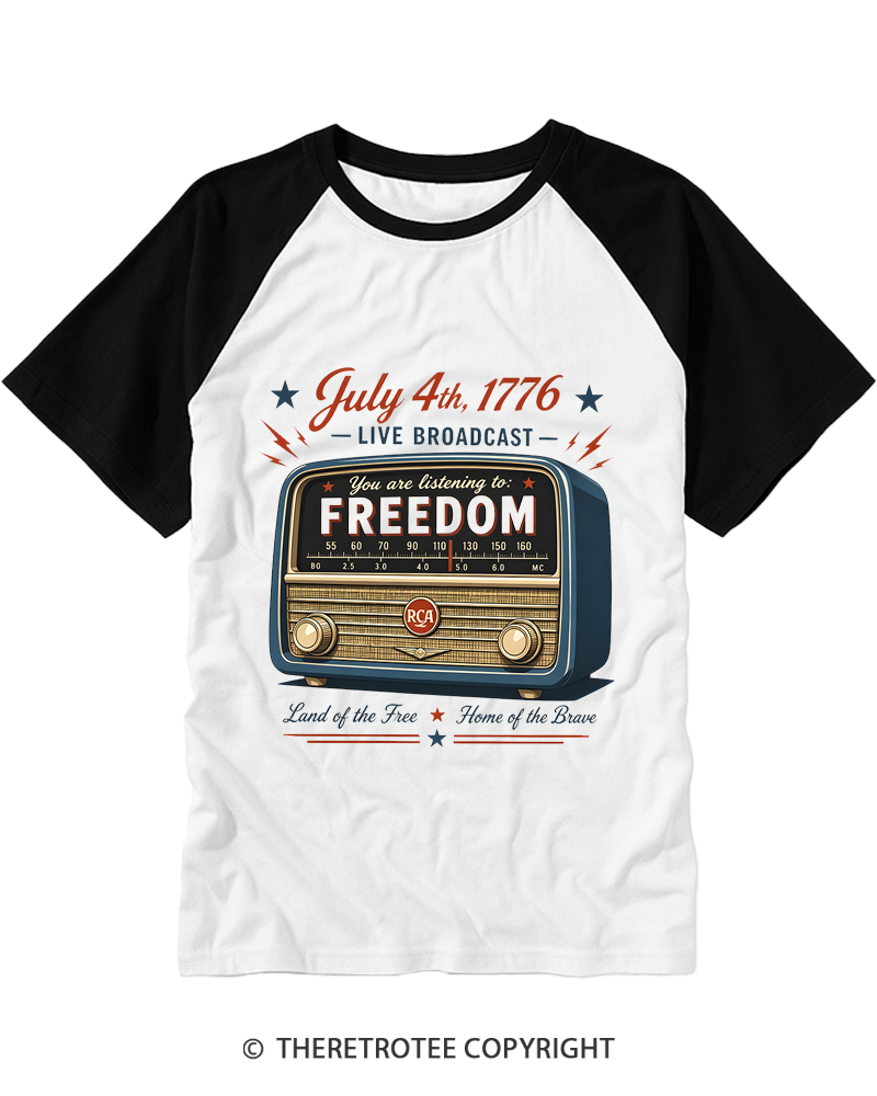 TheRetroTee July 4th 1776 Raglan Baseball T-Shirt