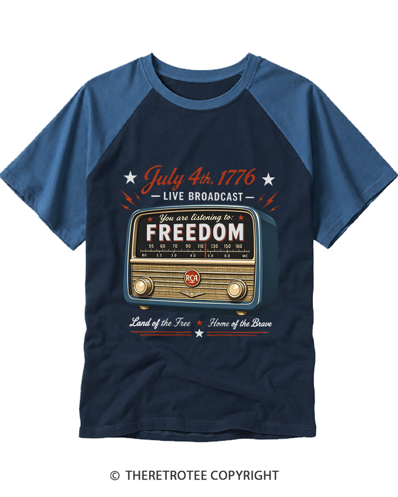 TheRetroTee July 4th 1776 Raglan Baseball T-Shirt