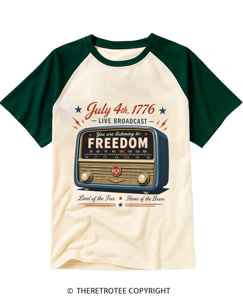 TheRetroTee July 4th 1776 Raglan Baseball T-Shirt