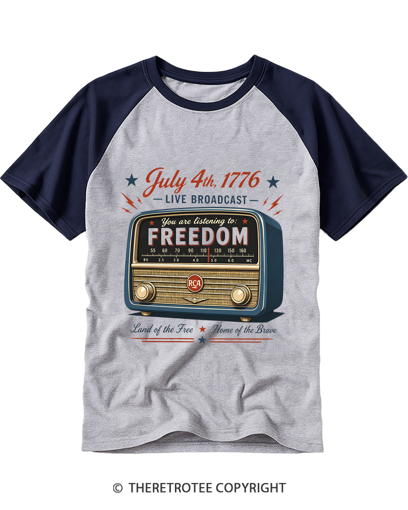 TheRetroTee July 4th 1776 Raglan Baseball T-Shirt