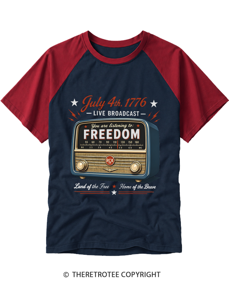 TheRetroTee July 4th 1776 Raglan Baseball T-Shirt