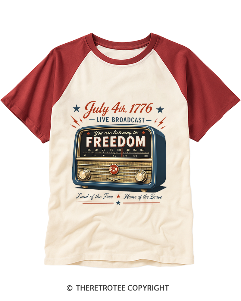TheRetroTee July 4th 1776 Raglan Baseball T-Shirt
