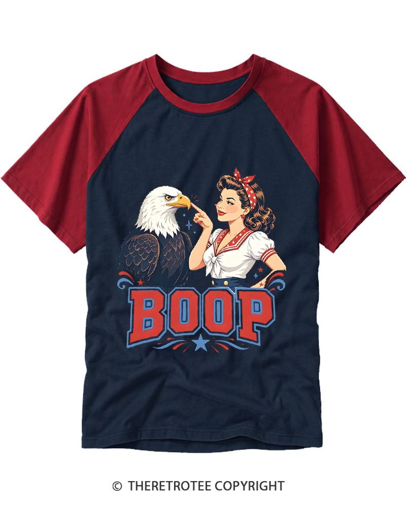 TheRetroTee Funny 4th Of July Raglan Baseball T-Shirt
