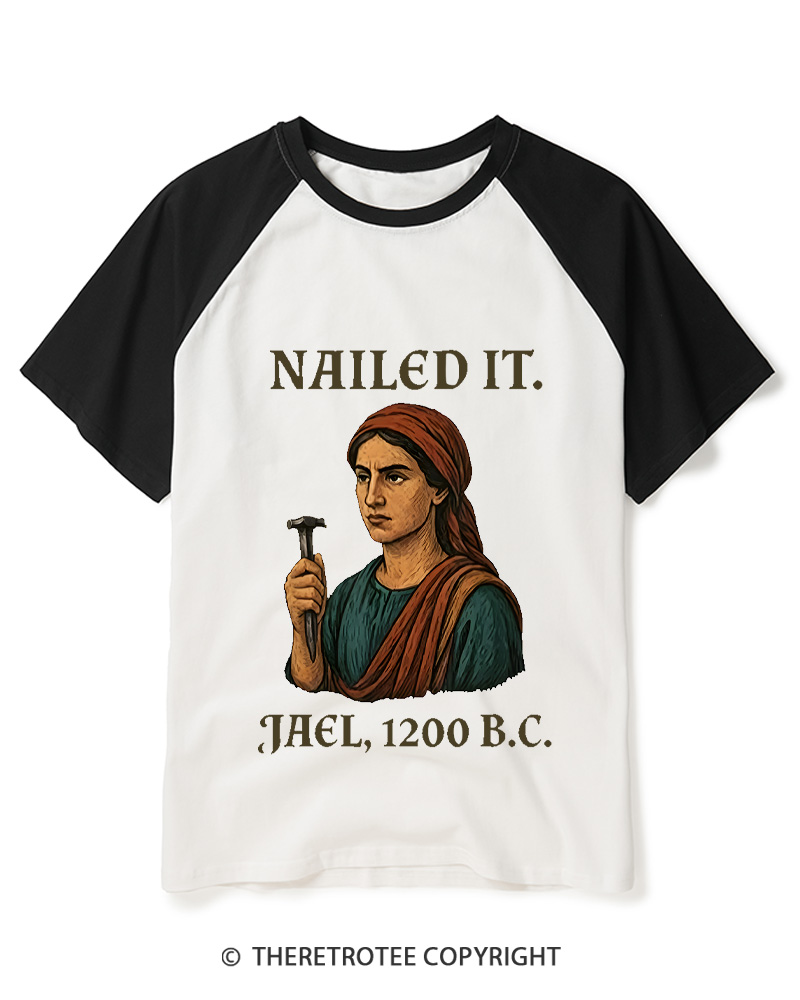 TheRetroTee Nailed It Raglan Baseball T-Shirt