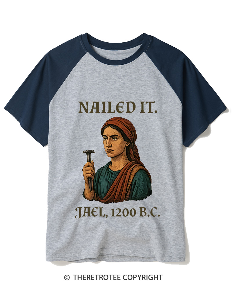 TheRetroTee Nailed It Raglan Baseball T-Shirt