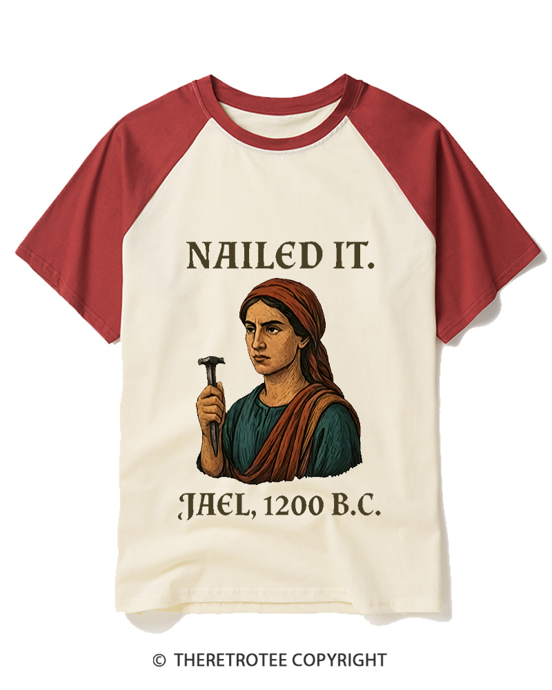 TheRetroTee Nailed It Raglan Baseball T-Shirt