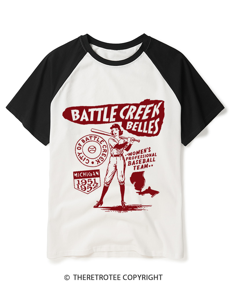 TheRetroTee Nostalgia Baseball Movie 1990s Raglan Baseball T-Shirt