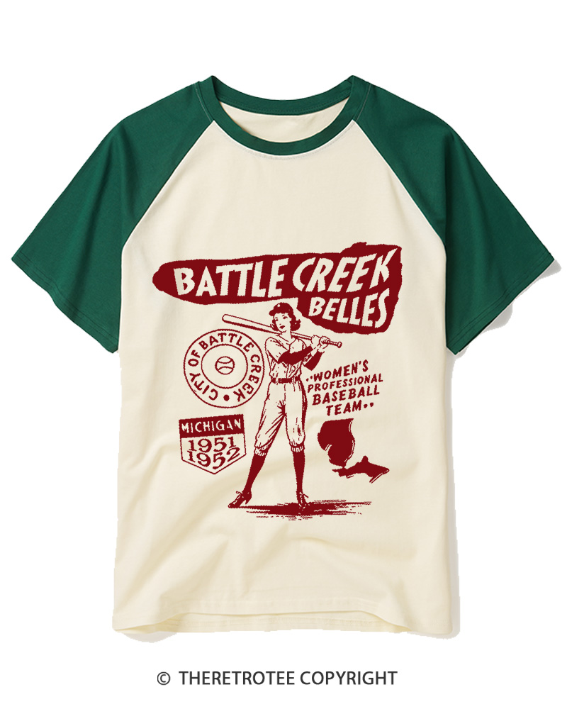 TheRetroTee Nostalgia Baseball Movie 1990s Raglan Baseball T-Shirt
