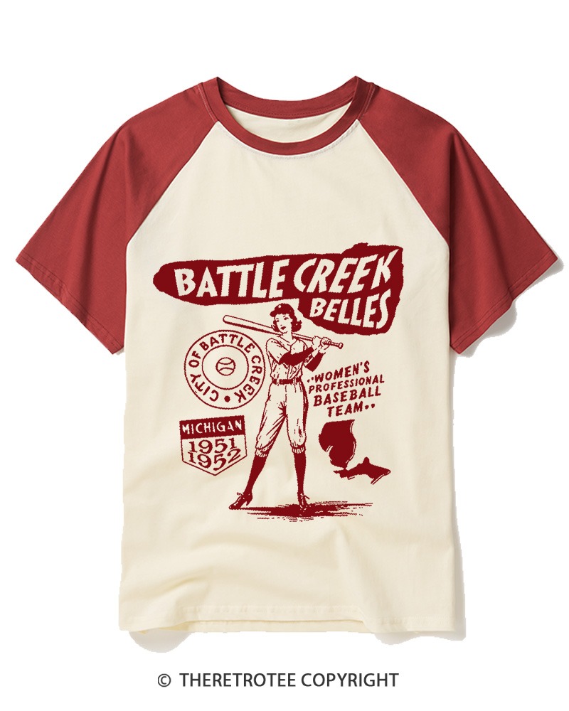 TheRetroTee Nostalgia Baseball Movie 1990s Raglan Baseball T-Shirt