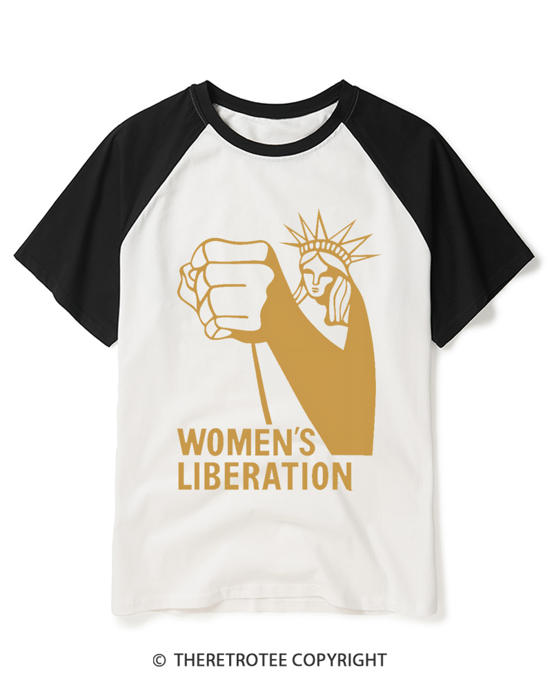 TheRetroTee Women's Liberation Movement 1970s Raglan Baseball T-Shirt