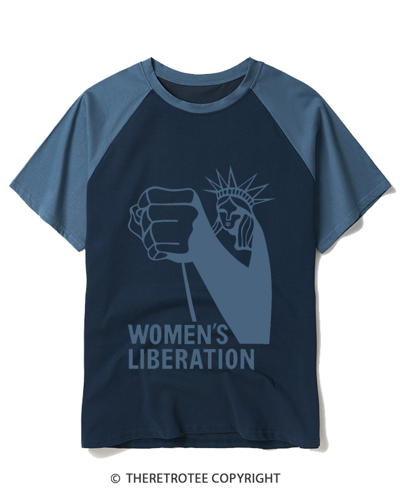 TheRetroTee Women's Liberation Movement 1970s Raglan Baseball T-Shirt