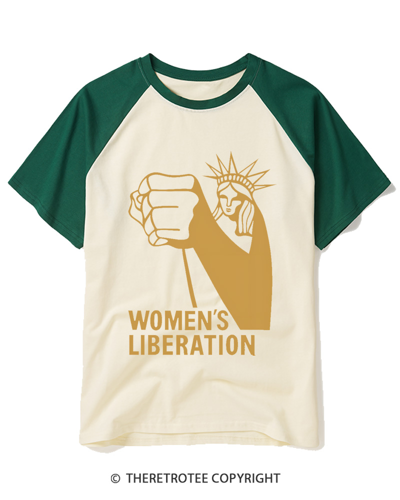 TheRetroTee Women's Liberation Movement 1970s Raglan Baseball T-Shirt
