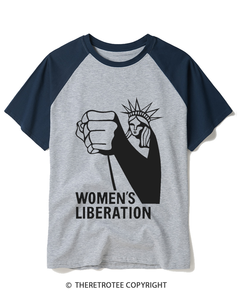TheRetroTee Women's Liberation Movement 1970s Raglan Baseball T-Shirt