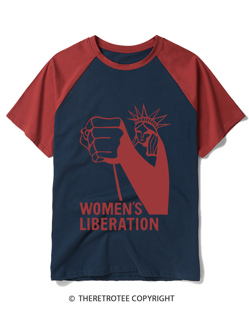 TheRetroTee Women's Liberation Movement 1970s Raglan Baseball T-Shirt