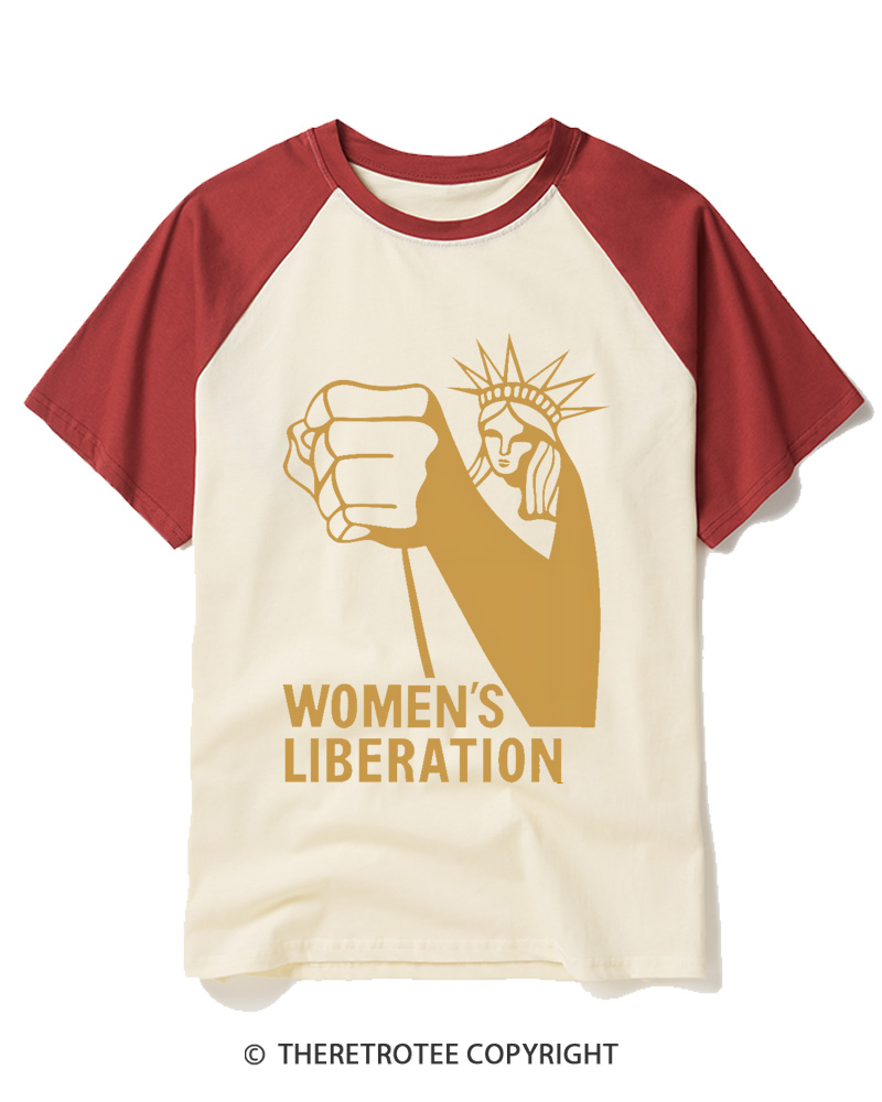 TheRetroTee Women's Liberation Movement 1970s Raglan Baseball T-Shirt