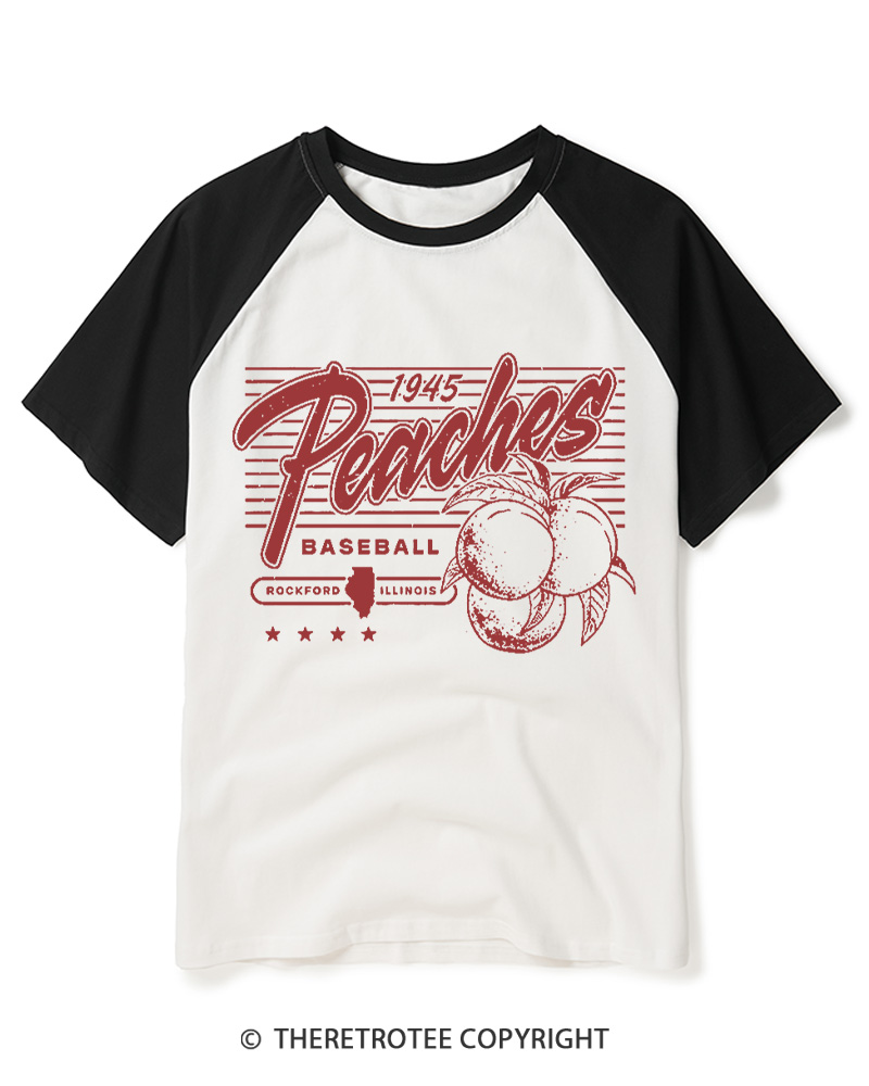 TheRetroTee Women's Sports History 1990s Raglan Baseball T-Shirt