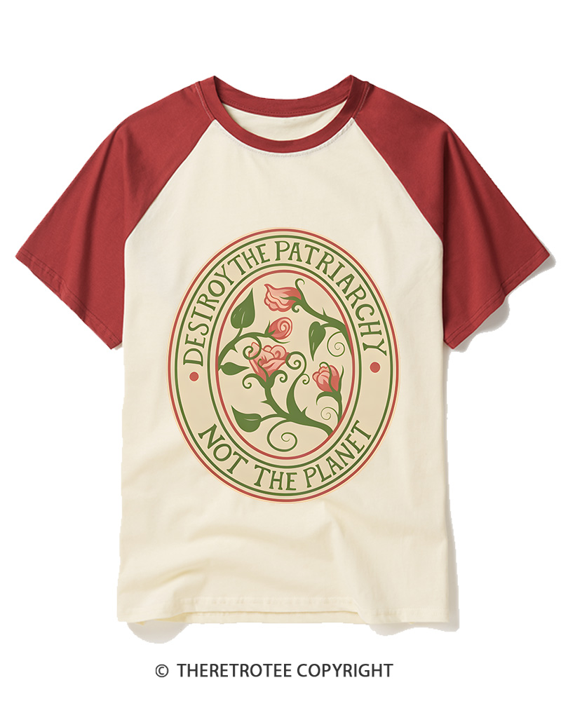 TheRetroTee Destroy The Patriarchy Raglan Baseball T-Shirt