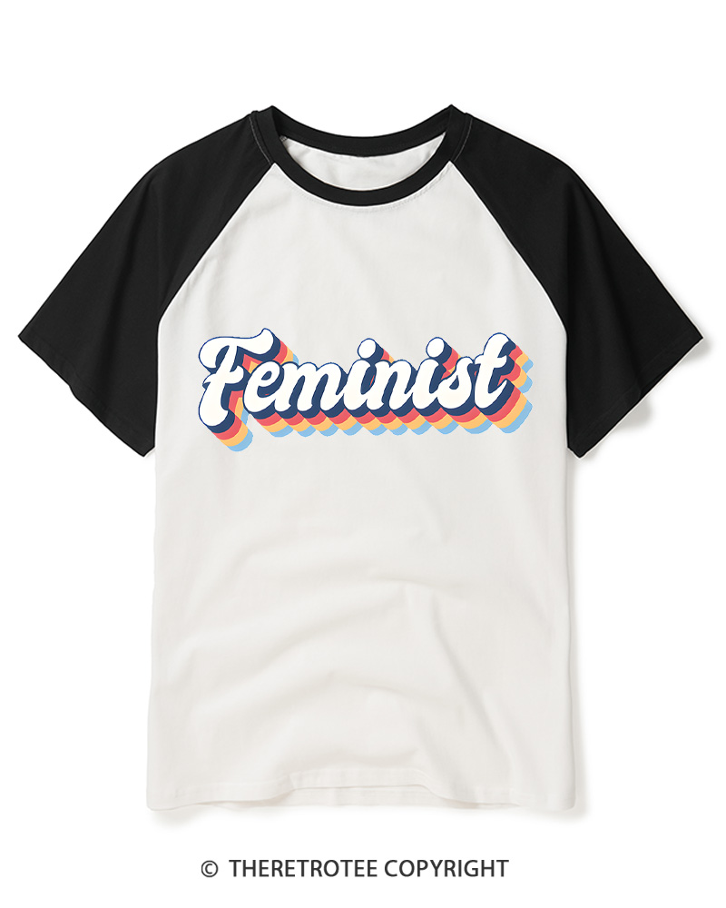 TheRetroTee Feminist 1970s Raglan Baseball T-Shirt