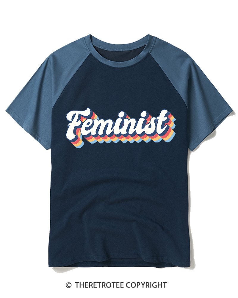 TheRetroTee Feminist 1970s Raglan Baseball T-Shirt