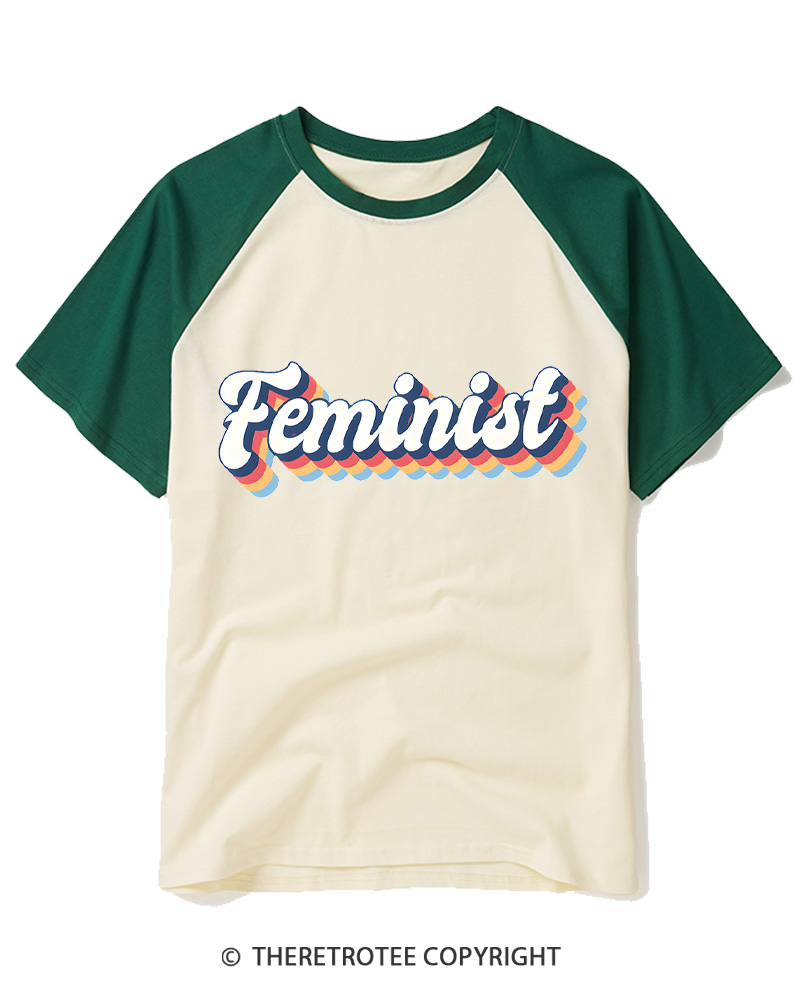 TheRetroTee Feminist 1970s Raglan Baseball T-Shirt