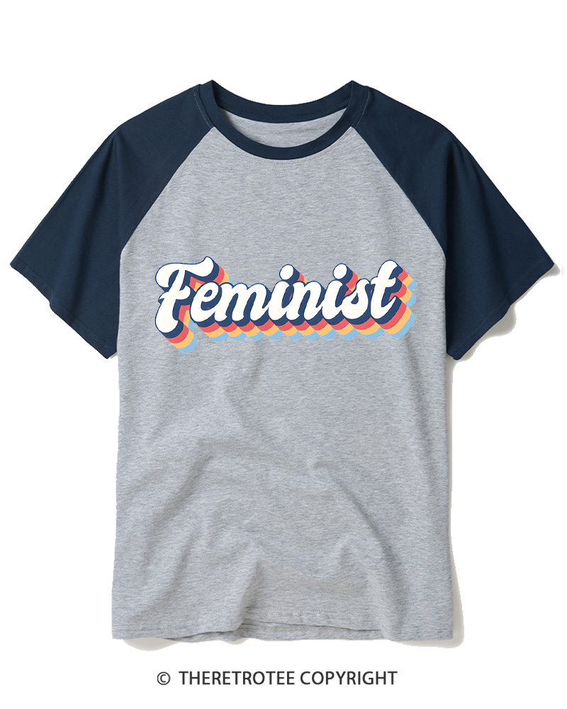TheRetroTee Feminist 1970s Raglan Baseball T-Shirt