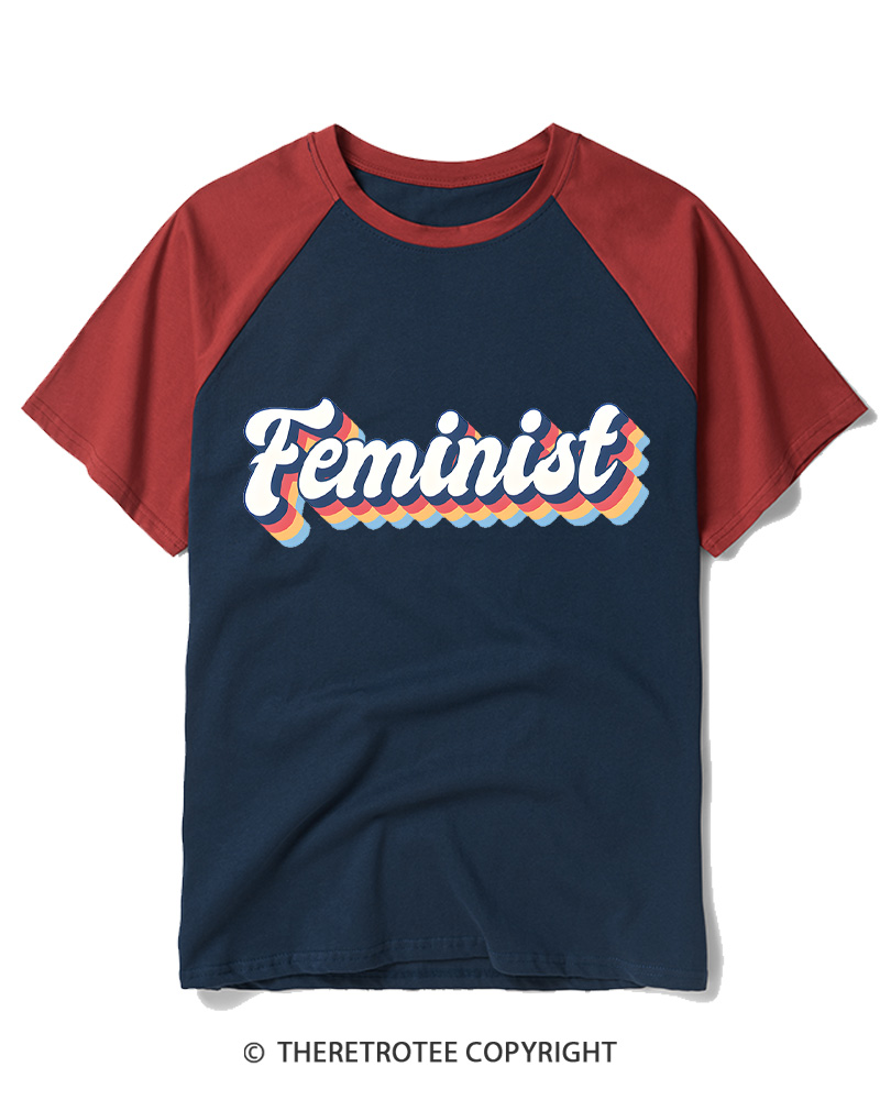 TheRetroTee Feminist 1970s Raglan Baseball T-Shirt