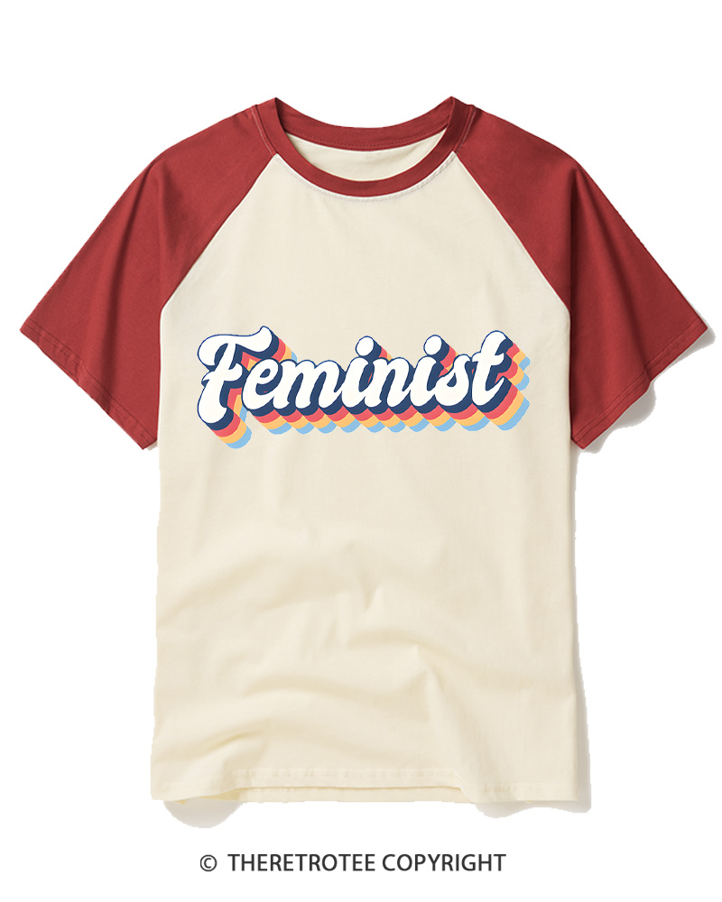 TheRetroTee Feminist 1970s Raglan Baseball T-Shirt